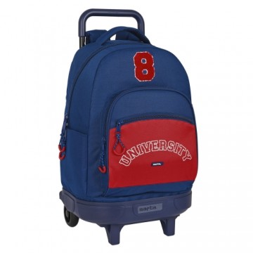Школьный рюкзак с колесиками Safta University Красный Тёмно Синий (33 x 45 x 22 cm)