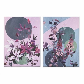 Glezna DKD Home Decor Цветы Moderns (102,5 x 4,3 x 142,6 cm) (2 gb.)