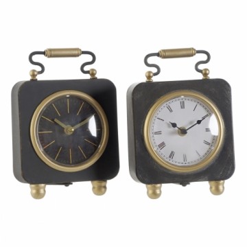 Настольные часы DKD Home Decor Серебристый Чёрный Металл PVC (14,5 x 5 x 21 cm) (2 штук)