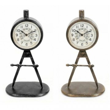 Настольные часы DKD Home Decor Чёрный Позолоченный Железо PVC Loft (17 x 8 x 31 cm) (2 штук)