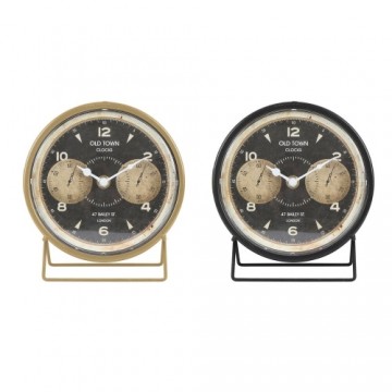 Настольные часы DKD Home Decor Чёрный Позолоченный Железо PVC (12 x 5 x 14 cm) (2 штук)
