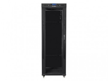 Lanberg Installation cabinet rack 19 37u 600x800 black, black glass door lcd (Flat pack)
