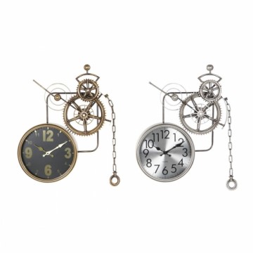 Настенное часы DKD Home Decor Шестерни Стеклянный Железо 2 штук (50 x 7 x 62 cm)
