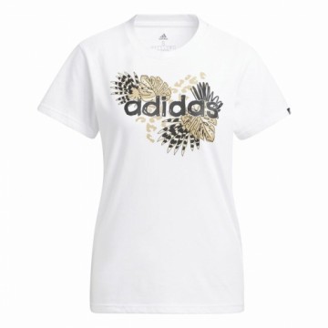 Sieviešu Krekls ar Garām Piedurknēm Adidas Print Graphic Balts