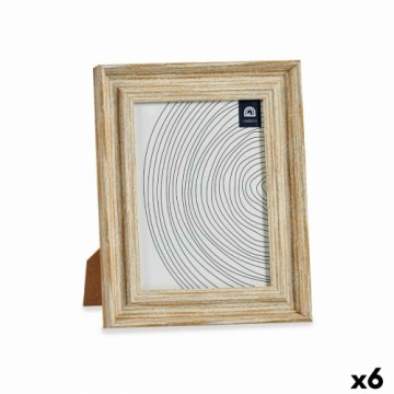 Gift Decor Фото рамка Стеклянный Позолоченный Деревянный Коричневый Пластик (21 x 2 x 26 cm) (6 штук)