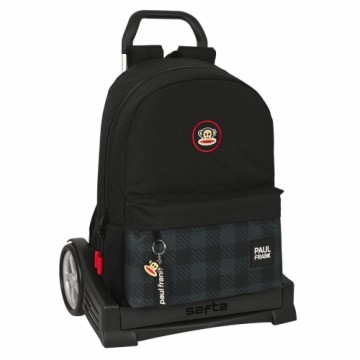 Школьный рюкзак с колесиками Paul Frank Campers Чёрный (30 x 46 x 14 cm)