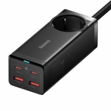 Baseus GaN3 Pro wall charger | powerstrip 2xUSB + 2xUSB-C + AC, 100W (black)