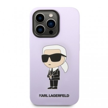 Karl Lagerfeld Liquid Silicone Ikonik NFT Case for iPhone 14 Pro Purple