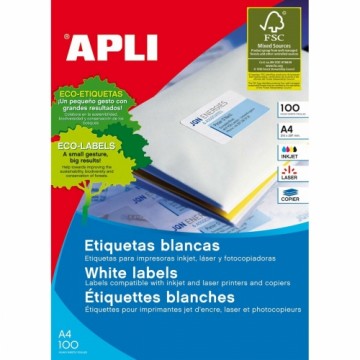 Этикетки для принтера Apli 2418 100 Листья 99,1 x 34 mm A4