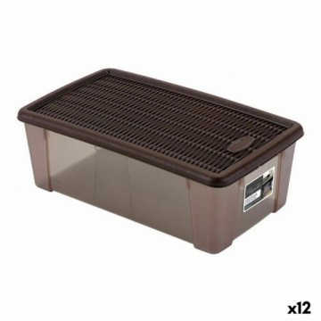 Stefanplast Ящик с крышкой Пластик Шоколад 5 L (19,5 x 11,5 x 33 cm) (12 штук)