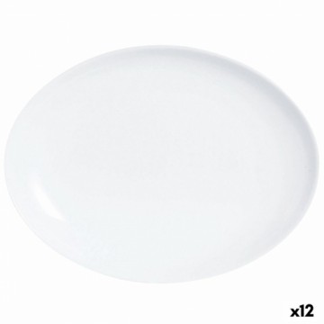 Поднос Luminarc Diwali Овальный Белый Cтекло (33 x 25 cm) (12 штук)