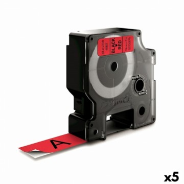 Laminēta lente iekārtu marķēšanai Dymo D1 45807 LabelManager™ Sarkans Melns 19 mm (5 gb.)