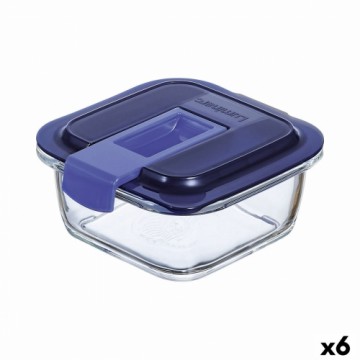Герметичная коробочка для завтрака Luminarc Easy Box Синий Cтекло (380 ml) (6 штук)