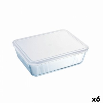 Taisnstūra Pusdienu kastīte ar Vāku Pyrex Cook & Freeze 4,2 L 28 x 23 x 10 cm Caurspīdīgs Silikona Stikls (3 gb.)