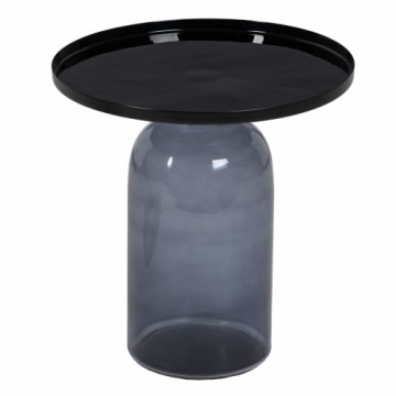 Bigbuy Home Вспомогательный стол 45 x 45 x 47 cm Стеклянный Чёрный Серый Металл