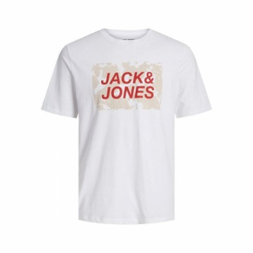 Vīriešu Krekls ar Īsām Piedurknēm Jack & Jones TEE SS CREW NECK FST 12232356  Balts