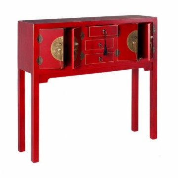 Bigbuy Home Мебель для прихожей ORIENTE 95 x 26 x 90 cm Красный Деревянный