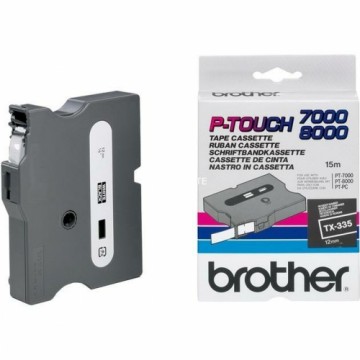 Laminēta lente iekārtu marķēšanai Brother TX-335 Balts/Melns