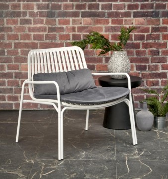 Halmar MELBY leisure chair, white / grey