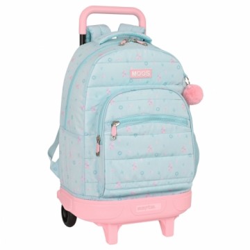 Школьный рюкзак с колесиками Moos Garden 33 x 45 x 22 cm бирюзовый