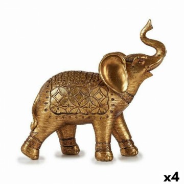 Gift Decor Декоративная фигура Слон Позолоченный 27,5 x 27 x 11 cm (4 штук)