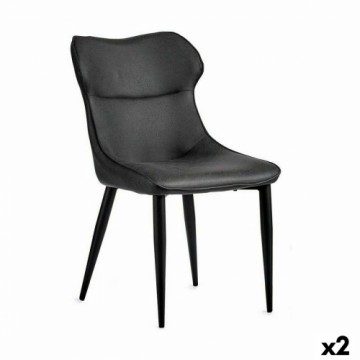 Gift Decor atzveltnes krēsls Melns Antracīts Tērauds 49 x 86 x 60 cm (2 gb.)