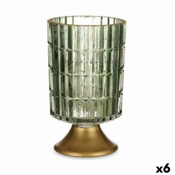 Gift Decor Светодиодный фонарь Зеленый Позолоченный Cтекло 10,7 x 18 x 10,7 cm (6 штук)