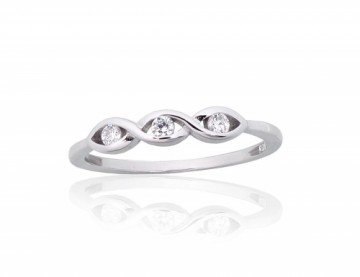 Серебряное кольцо #2101849(PRh-Gr)_CZ, Серебро 925°, родий (покрытие), Цирконы, Размер: 19, 1.5 гр.