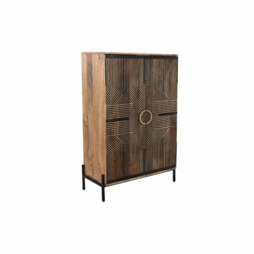 Шкаф Home ESPRIT Чёрный Позолоченный Натуральный Деревянный 85 x 38 x 134 cm