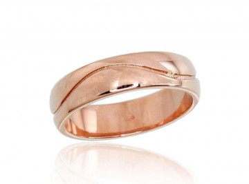 Золотое обручальное кольцо #1100101(Au-R), Красное Золото 585°, Размер: 20.5, 5.41 гр.