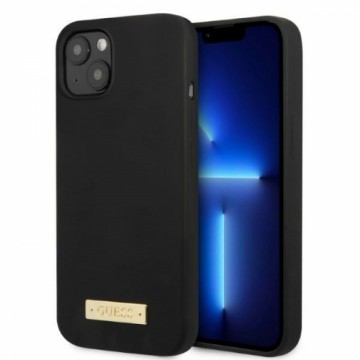 Guess GUHMP13MSPLK iPhone 13 6,1" czarny|black hard case Silicone Logo Plate MagSafe