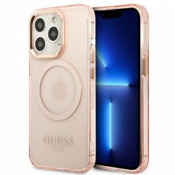 Guess Translucent MagSafe Compatible Case for iPhone 13 Pro Max Pink