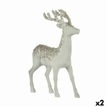 Krist+ Рождественский олень Белый Пластик 15 x 45 x 30 cm (2 штук)