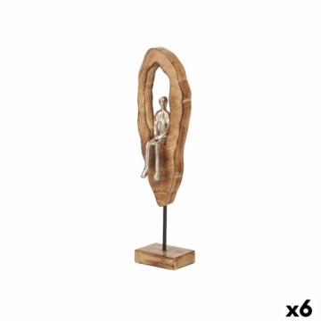 Gift Decor Декоративная фигура Сидя Серебристый Металл 10 x 41,5 x 7,5 cm (6 штук)