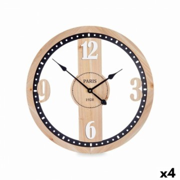 Gift Decor Настенное часы Чёрный Металл Деревянный MDF 60 x 60 x 4,5 cm (4 штук)