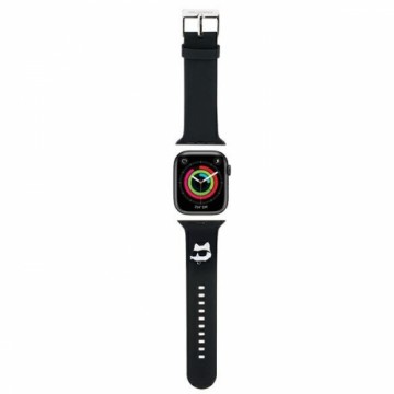 Karl Lagerfeld Pasek KLAWLSLCNK Apple Watch 42|44|45|49mm czarny|black strap 3D Rubber Choupette Head