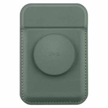 UNIQ Flixa magnetyczny portfel na karty z podpórką zielony|lichen green MagSafe