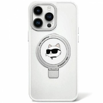 Original Pouch KARL LAGERFELD Ring Stand Choupette Head MagSafe KLHMP15MHMRSCHH for Iphone 15 Plus White