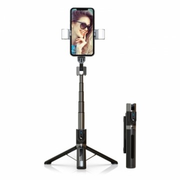 OEM Selfie Stick - with detachable bluetooth remote control, tripod and 2 LED lights - P96D-2 BLACK