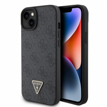 Guess GUHCP15SP4TDPK iPhone 15 6.1" czarny|black hardcase Leather 4G Diamond Triangle