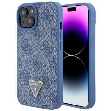 Guess GUHCP15SP4TDPB iPhone 15 6.1" niebieski|blue hardcase Leather 4G Triangle Strass