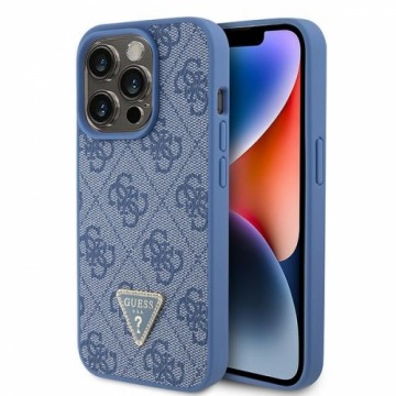 Guess GUHCP15LP4TDPB iPhone 15 Pro 6.1" niebieski|blue hardcase Leather 4G Triangle Strass