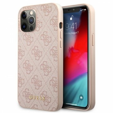 Guess GUHCP12MG4GFPI iPhone 12 | 12 Pro 6,1" różowy|pink hard case 4G Metal Gold Logo