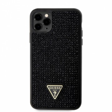 Guess Rhinestones Triangle Metal Logo Case iPhone 11 Pro Max Black