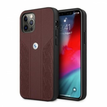 Etui BMW BMHCP12LRSPPR iPhone 12 Pro Max 6,7" czerwony|red hardcase Leather Curve Perforate