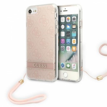 Guess GUOHCI8H4STP iPhone SE 2022 | SE 2020 | 7| 8 różowy|pink hardcase 4G Print Strap