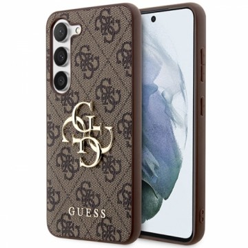 Guess PU 4G Metal Logo Case for Samsung Galaxy S23 Brown