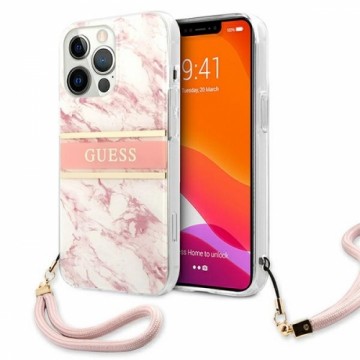 GUHCP13XKMABPI Guess TPU Marble Stripe Case for iPhone 13 Max Pink