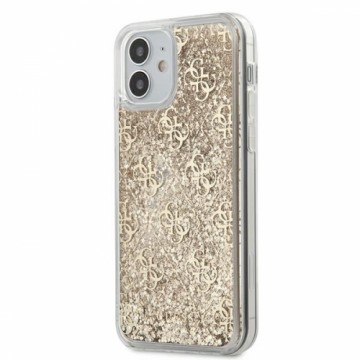 Guess GUHCP12SLG4GSLG 4G Liquid Glitter Izturīgs Aizsargapvalks Apple iPhone 12 Mini Caurspīdīgs
