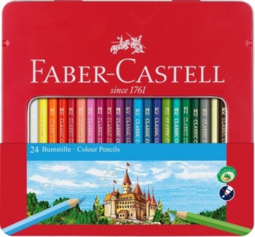 Цветные карандаши Faber-Castell Knights 24 цвета в металлической коробке